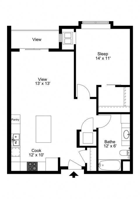 The Cambridge Floor Plan at One Glenn Place, Fitchburg